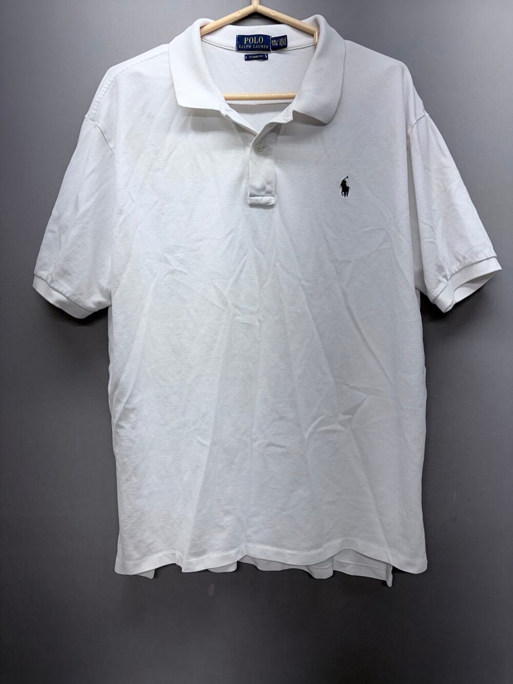 Polo Ralph Lauren Men XXL Classic Fit Polo Shirt Short Sleeve White Pique